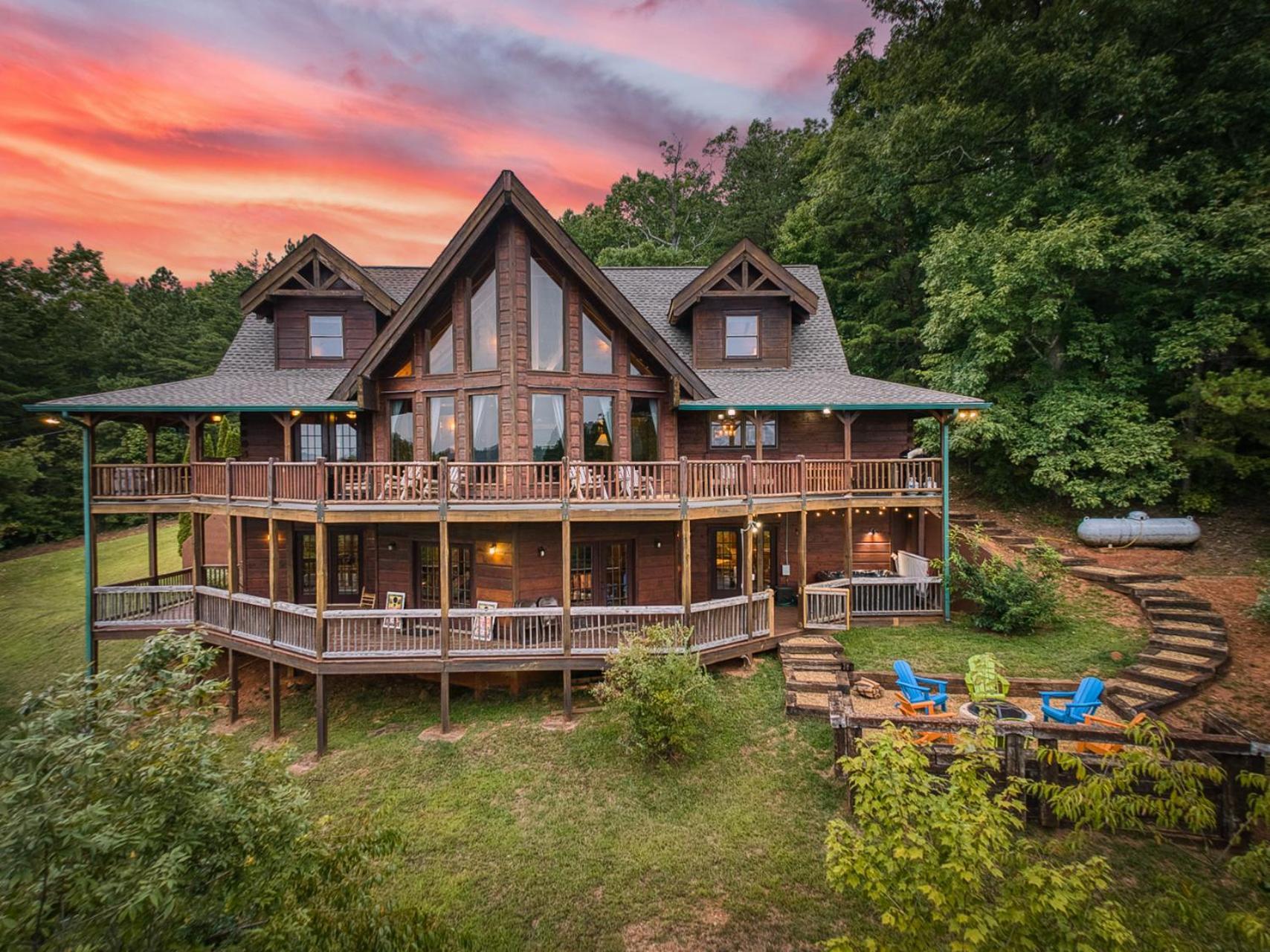 Sky High Lodge By Bk Stays. Large Cabin. Amazing Views. Game Room. Jacuzzi. Six Bedrooms. Sleeps 12 Blue Ridge Esterno foto
