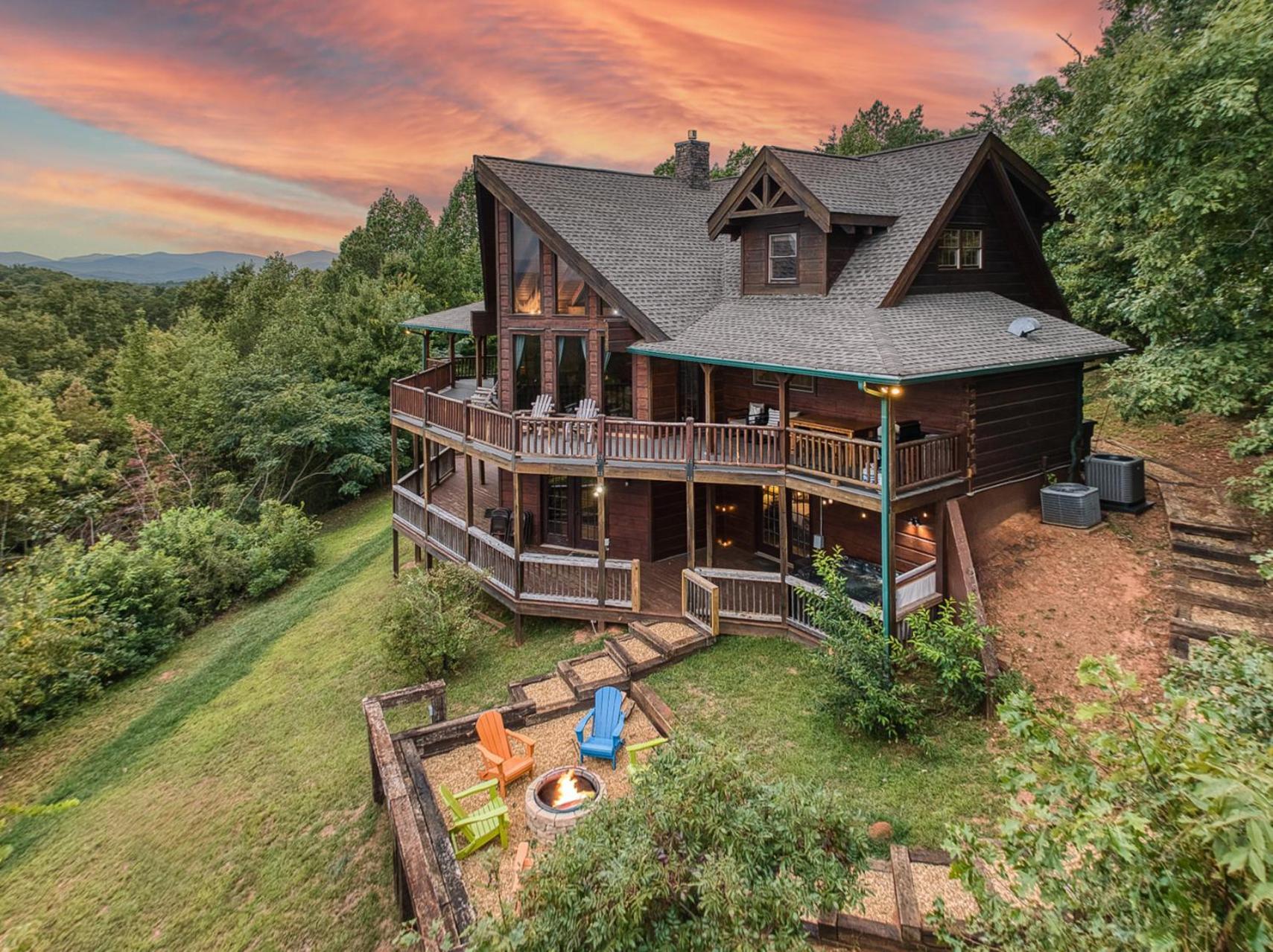 Sky High Lodge By Bk Stays. Large Cabin. Amazing Views. Game Room. Jacuzzi. Six Bedrooms. Sleeps 12 Blue Ridge Esterno foto